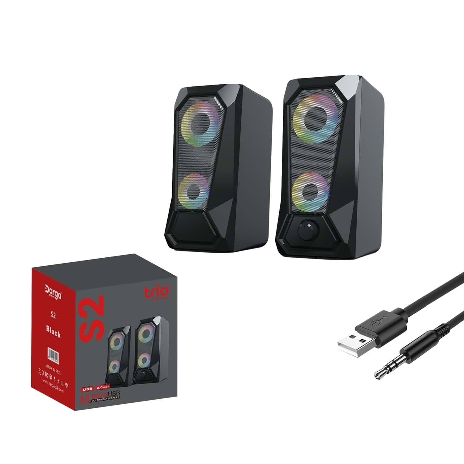 Trio TRS2 LED'li Bilgisayar Hoparlörü