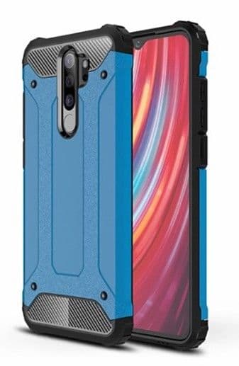 Zore Crash Xiaomi Redmi Note 8 Pro Çift Katmanlı Tam Koruma Silikon Kılıf - Mavi