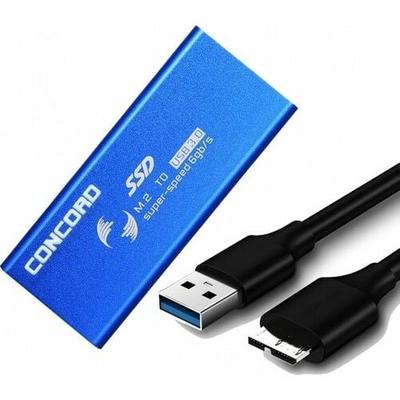 Concord C-898 USB 3.0 M.2 SSD 6.0gb/s 1.8'' Metal Harddisk Kutusu -Mavi